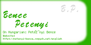 bence petenyi business card